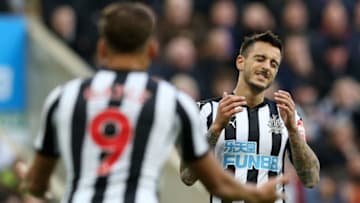 NEWCASTLE UPON TYNE, ENGLAND - NOVEMBER 04: Joselu of Newcastle United reacts during the Premier League match between Newcastle United and AFC Bournemouth at St. James Park on November 4, 2017 in Newcastle upon Tyne, England. (Photo by Jan Kruger/Getty Images)