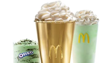 McDonald's Golden Shamrock Shake for the 50th Anniversary of the Shamrock Shake, photo provided by McDonald's