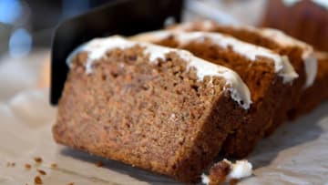 The carrot cake bread at the Beehive Coffee Bar in Arden is topped with a sweet thin layer of icing.Beehive Coffee 024