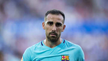 VITORIA-GASTEIZ, SPAIN - AUGUST 26: Paco Alcacer of FC Barcelona reacts during the La Liga match between Deportivo Alaves and Barcelona at Estadio de Mendizorroza on August 26, 2017 in Vitoria-Gasteiz, Spain. (Photo by Juan Manuel Serrano Arce/Getty Images)