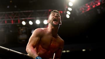 LAS VEGAS, CA - MARCH 02: Pedro Munhoz reacts after defeating Cody Garbrandt via first round TKO during UFC 235 at the T-Mobile Arena in Las Vegas, NV, Saturday, Mar. 2, 2019. (Photo by Hans Gutknecht/MediaNews Group/Los Angeles Daily News via Getty Images)