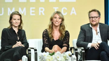 BEVERLY HILLS, CA - AUGUST 02: (L-R) Laura Solon, Daisy Haggard and Harry Williams of Back to Life speak during the Showtime segment of the 2019 Summer TCA Press Tour at The Beverly Hilton Hotel on August 2, 2019 in Beverly Hills, California. (Photo by Amy Sussman/Getty Images)