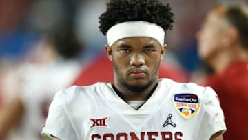 MIAMI, FL - DECEMBER 29: Kyler Murray #1 of the Oklahoma Sooners looks on against the Alabama Crimson Tide during the College Football Playoff Semifinal at the Capital One Orange Bowl at Hard Rock Stadium on December 29, 2018 in Miami, Florida. (Photo by Michael Reaves/Getty Images)