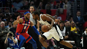 Kawhi Leonard, Los Angeles Clippers, Bruce Brown, Detroit Pistons (Photo by Kevork Djansezian/Getty Images)