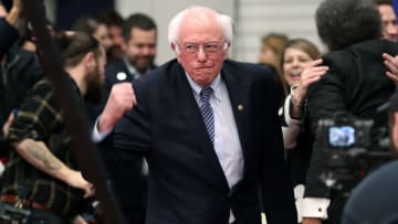MANCHESTER, NEW HAMPSHIRE - FEBRUARY 11: Democratic presidential candidate Sen. Bernie Sanders (I-VT) takes the stage during a primary night event on February 11, 2020 in Manchester, New Hampshire. New Hampshire voters cast their ballots today in the first-in-the-nation presidential primary. (Photo by Joe Raedle/Getty Images)