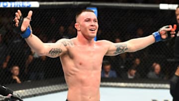 CHICAGO, ILLINOIS - JUNE 09: Colby Covington celebrates after finishing five rounds against Rafael Dos Anjos of Brazil in their interim welterweight title fight during the UFC 225 event at the United Center on June 9, 2018 in Chicago, Illinois. (Photo by Josh Hedges/Zuffa LLC/Zuffa LLC via Getty Images)