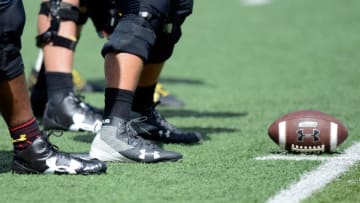 COLLEGE PARK, MD - SEPTEMBER 09: The Maryland Terrapins wear Under Armour gear during the game against the Towson Tigers on September 9, 2017 in College Park, Maryland. (Photo by G Fiume/Maryland Terrapins/Getty Images)