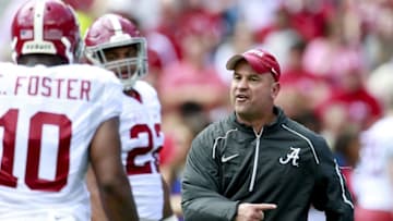 Apr 16, 2016; Tuscaloosa, AL, USA; Alabama Crimson Tide defensive coordinator Jeremy Pruitt during the annual A-day game at Bryant-Denny Stadium. Mandatory Credit: Marvin Gentry-USA TODAY Sports