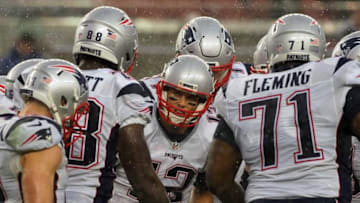 Nov 20, 2016; Santa Clara, CA, USA; New England Patriots quarterback Tom Brady (12) in the huddle against the San Francisco 49ers during the second quarter at Levi