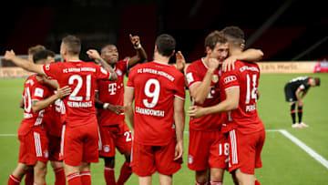 Players of Bayern Muenchen (Photo by Alexander Hassenstein/Getty Images)