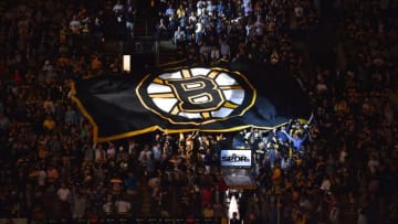 BOSTON, MA - JUNE 12: The giant Bs flag makes its way around the arena. During Game 7 of the Stanley Cup Finals featuring the Boston Bruins against the St. Louis Blues on June 12, 2019 at TD Garden in Boston, MA. (Photo by Michael Tureski/Icon Sportswire via Getty Images)