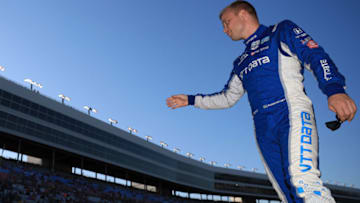 FORT WORTH, TEXAS - JUNE 08: Felix Rosenqvist of Sweden, driver of the #10 NTT Data Chip Ganassi Racing Honda, waves during the NTT IndyCar Series DXC Technology 600 at Texas Motor Speedway on June 08, 2019 in Fort Worth, Texas. (Photo by Chris Graythen/Getty Images)