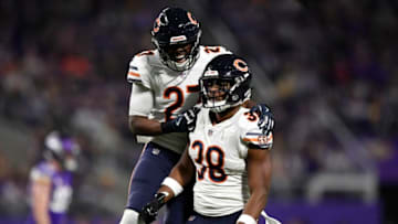 MINNEAPOLIS, MN - DECEMBER 30: Sherrick McManis #27 of the Chicago Bears and Adrian Amos #38 react after an incomplete pass to Stefon Diggs #14 of the Minnesota Vikings turns the ball over on downs in the fourth quarter of the game at U.S. Bank Stadium on December 30, 2018 in Minneapolis, Minnesota. (Photo by Hannah Foslien/Getty Images)