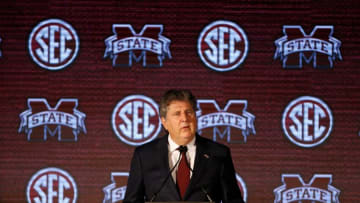 Mississippi State Head Coach Mike Leach answers questions on the main stage in the Hyatt Regency during SEC Media Days in Hoover, Ala., Wednesday, July 21, 2021. [Staff Photo/Gary Cosby Jr.]Sec Media Days Mississippi State