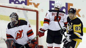 New Jersey Devils goaltender Aaron Dell (47): (Charles LeClaire-USA TODAY Sports)
