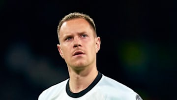 NAPLES, ITALY - FEBRUARY 25: Marc Andre Ter Stegen of FC Barcelona in action during the UEFA Champions League round of 16 first leg match between SSC Napoli and FC Barcelona at Stadio San Paolo on February 25, 2020 in Naples, Italy. (Photo by Pedro Salado/Quality Sport Images/Getty Images)