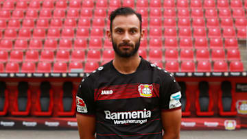 LEVERKUSEN, GERMANY - JULY 25: Oemer Toprak poses during the official team presentation of Bayer Leverkusen at BayArena on July 25, 2016 in Leverkusen, Germany. (Photo by Ulrich Hufnagel via Joachim Sielski/Bongarts/Getty Images)