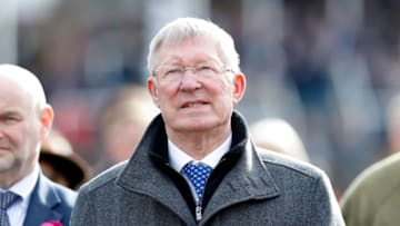 CHELTENHAM, UNITED KINGDOM - MARCH 11: (EMBARGOED FOR PUBLICATION IN UK NEWSPAPERS UNTIL 24 HOURS AFTER CREATE DATE AND TIME) Sir Alex Ferguson watches his horse 'Protektorat' run in the Coral Cup Handicap Hurdle race on day 2 'Ladies Day' of the Cheltenham Festival 2020 at Cheltenham Racecourse on March 11, 2020 in Cheltenham, England. (Photo by Max Mumby/Indigo/Getty Images)