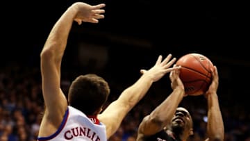 LAWRENCE, KS - JANUARY 02: Keenan Evans