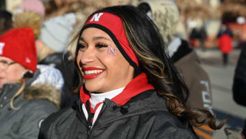 The cheerleader for the Nebraska Cornhuskers performs (Photo by Steven Branscombe/Getty Images)