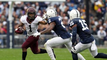 Oct 1, 2016; University Park, PA, USA; Minnesota Golden Gophers running back Rodney Smith (1) runs with the ball during the second quarter against the Penn State Nittany Lions at Beaver Stadium. Mandatory Credit: Matthew O