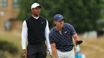 Tiger Woods and Rory McIlroy, 150th Open Championship, St. Andrews,(Photo by Kevin C. Cox/Getty Images)