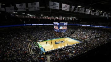 Mar 24, 2019; Columbia, SC, USA; A general view of Colonial Life Arena in the second round of the 2019 NCAA Tournament between the Oklahoma Sooners and Virginia Cavaliers. Mandatory Credit: Jeff Blake-USA TODAY Sports