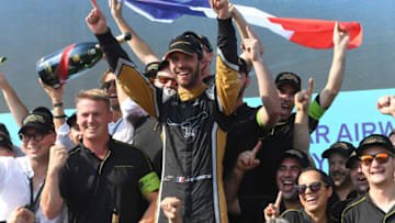 NEW YORK, NY - JULY 14: In this handout provided by FIA Formula E, Jean-Eric Vergne (FRA), TECHEETAH, Renault Z.E. 17, celebrates with his team after winning the championship during the New York City ePrix, Round 11 of the 2017/18 FIA Formula E Series on July 14, 2018 in New York, United States. (Photo by Sam Bagnall/FIA Formula E via Getty Images)