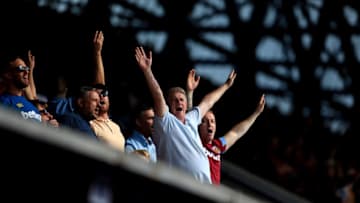 IPSWICH, ENGLAND - JULY 28: West Ham United fans during the pre-season friendly match between Ipswich Town and West Ham United at Portman Road on July 28, 2018 in Ipswich, England. (Photo by Stephen Pond/Getty Images)