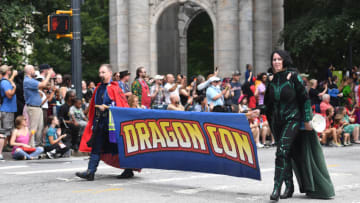 ATLANTA, GEORGIA - SEPTEMBER 03: Cosplayers walk in the 2022 Dragon Con Parade on September 03, 2022 in Atlanta, Georgia. (Photo by Paras Griffin/Getty Images)