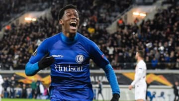 Jonathan David of KAA Gent during the UEFA Europa League round of 32 second leg match between KAA Gent v AS Roma at Ghelamco Arena on February 27, 2020 in Gent, Belgium(Photo by ANP Sport via Getty Images)