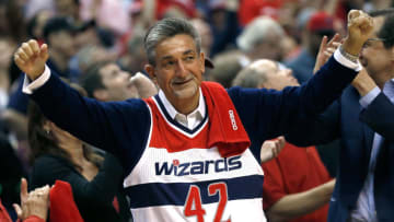 WASHINGTON, DC - APRIL 27: Ted Leonsis, owner of the Washington Wizards, celebrates late in the fourth quarter as his team plays against the Chicago Bulls in Game 4 of the Eastern Conference Quarterfinals during the 2014 NBA Playoffs at the Verizon Center on April 27, 2014 in Washington, DC. Washington won the game 98-89. NOTE TO USER: User expressly acknowledges and agrees that, by downloading and or using this photograph, User is consenting to the terms and conditions of the Getty Images License Agreement. (Photo by Win McNamee/Getty Images)