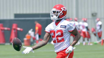 Jun 14, 2016; Kansas City, MO, USA; Kansas City Chiefs cornerback Marcus Peters (22) runs drills during the mini camp at University of Kansas Hospital Training Complex. Mandatory Credit: Denny Medley-USA TODAY Sports