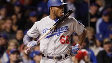 CHICAGO, IL - OCTOBER 19: Yasiel Puig (Photo by Jamie Squire/Getty Images)