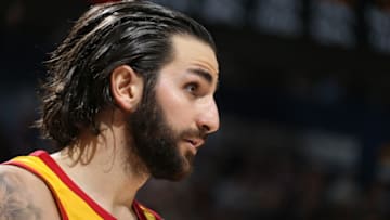 SALT LAKE CITY, UT - JANUARY 20: Ricky Rubio #3 of the Utah Jazz looks on during the game against the Golden State Warriors at vivint.SmartHome Arena on January 20, 2018 in Salt Lake City, Utah. NOTE TO USER: User expressly acknowledges and agrees that, by downloading and or using this Photograph, User is consenting to the terms and conditions of the Getty Images License Agreement. Mandatory Copyright Notice: Copyright 2018 NBAE (Photo by Melissa Majchrzak/NBAE via Getty Images)