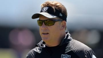 Jun 15, 2016; Alameda, CA, USA; Oakland Raiders coach Jack Del Rio at minicamp at the Raiders practice facility. Mandatory Credit: Kirby Lee-USA TODAY Sports