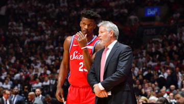 Philadelphia 76ers, Jimmy Butler, Brett Brown (Photo by Jesse D. Garrabrant/NBAE via Getty Images)