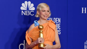BEVERLY HILLS, CALIFORNIA - JANUARY 05: Michelle Williams, winner of Best Performance By An Actress In a Limited Series or Motion Picture Made For Television, poses in the press room during the 77th Annual Golden Globe Awards at The Beverly Hilton Hotel on January 05, 2020 in Beverly Hills, California. (Photo by Kevin Winter/Getty Images)