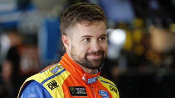 CHARLOTTE, NORTH CAROLINA - SEPTEMBER 28: Ricky Stenhouse Jr., driver of the #17 SunnyD Ford, stands in the garage area during practice for the Monster Energy NASCAR Cup Series Bank of America ROVAL 400 at Charlotte Motor Speedway on September 28, 2019 in Charlotte, North Carolina. (Photo by Brian Lawdermilk/Getty Images)