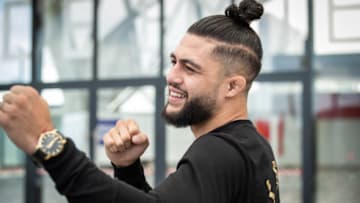 ADELAIDE, AUSTRALIA - OCTOBER 10: UFC light heavyweight, Tyson Pedro poses during a UFC media opportunity at the Adelaide Entertainment Centre on October 10, 2018 in Adelaide, Australia. (Photo by James Elsby/Getty Images)