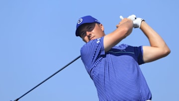 KIAWAH ISLAND, SOUTH CAROLINA - MAY 21: Jordan Spieth of the United States plays his shot from the 15th tee during the second round of the 2021 PGA Championship at Kiawah Island Resort's Ocean Course on May 21, 2021 in Kiawah Island, South Carolina. (Photo by Sam Greenwood/Getty Images)