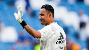 MADRID, SPAIN - AUGUST 24: Keylor Navas of Real Madrid during the La Liga Santander match between Real Madrid v Real Valladolid at the Santiago Bernabeu on August 24, 2019 in Madrid Spain (Photo by David S. Bustamante/Soccrates/Getty Images)