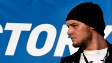 MADISON, IL - JUNE 17: WWE superstar Baron Corbin looks on during the per-race festivities for the NASCAR Camping World Truck Series Drivin' for Linemen 200 on June 17, 2017, at Gateway Motorsports Park in Madison, Illinois. (Photo by Michael Allio/Icon Sportswire via Getty Images)