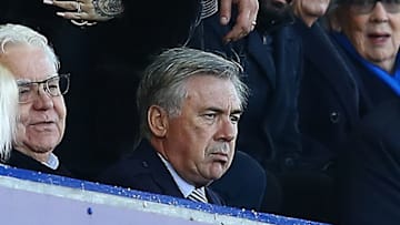 LIVERPOOL, ENGLAND - DECEMBER 21: Everton manager Carlo Ancelotti looks on during the Premier League match between Everton FC and Arsenal FC at Goodison Park on December 21, 2019 in Liverpool, United Kingdom. (Photo by Chris Brunskill/Fantasista/Getty Images)