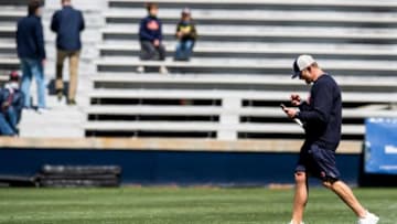 Auburn football head coach Bryan Harsin during an open football practice at Jordan-Hare Stadium in Auburn, Ala., on Saturday, March 20, 2021.