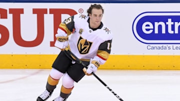 TORONTO, ON - NOVEMBER 06: Vegas Golden Knights Right Wing Brendan Leipsic (13) in warmups prior to the NHL regular season game between the Las Vegas Golden Knights and Toronto Maple Leafs on November 6, 2017 at Air Canada Centre in Toronto, ON. (Photo by Gerry Angus/Icon Sportswire via Getty Images)