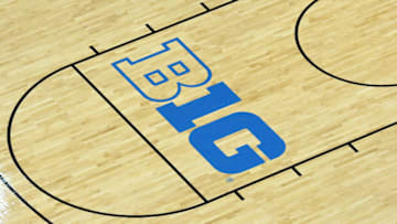 WASHINGTON, DC - MARCH 12: Big Ten logo on the floor before the Big Ten Men's Basketball Final against the Wisconsin Badgers and Michigan Wolverines at the Verizon Center on March 12, 2017 in Washington, DC. The Wolverines won 71-56. (Photo by Mitchell Layton/Getty Images) *** Local Caption ***