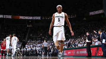 EAST LANSING, MI - FEBRUARY 02: Cassius Winston #5 of the Michigan State Spartans during a game against the Indiana Hoosiers in the second half at Breslin Center on February 2, 2019 in East Lansing, Michigan. (Photo by Rey Del Rio/Getty Images)