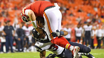 KANSAS CITY, MO - AUGUST 09: Cornerback Andre Chachere #37 of the Houston Texans (Photo by Peter Aiken/Getty Images)