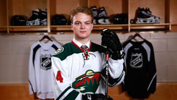 PHILADELPHIA, PA - JUNE 28: Reid Duke, 169th overall pick of the Minnesota Wild, poses for a portrait during the 2014 NHL Entry Draft at Wells Fargo Center on June 28, 2014 in Philadelphia, Pennsylvania. (Photo by Jeff Vinnick/NHLI via Getty Images)
